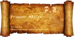 Propper Márk névjegykártya